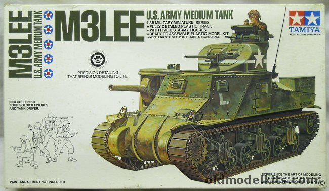 Tamiya 1/35 M3 Lee MkI Medium Tank - With Five US Army Figures, MM139A plastic model kit